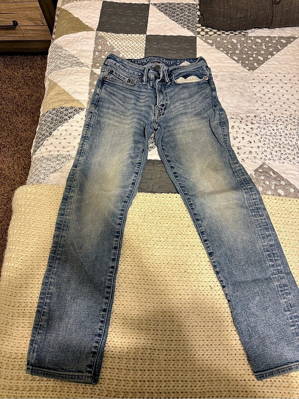 American Eagle AirFlex+ + Skinny Jeans in Blue Waist 26 x 28